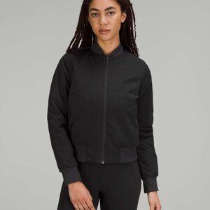 Lululemon Women's Black Non Stop Long Sleeve Full Zip Bomber Jacket Size 2
